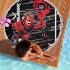 Essendon Football Club Beach Blanket Mascot Cartoon Football Illustration Style