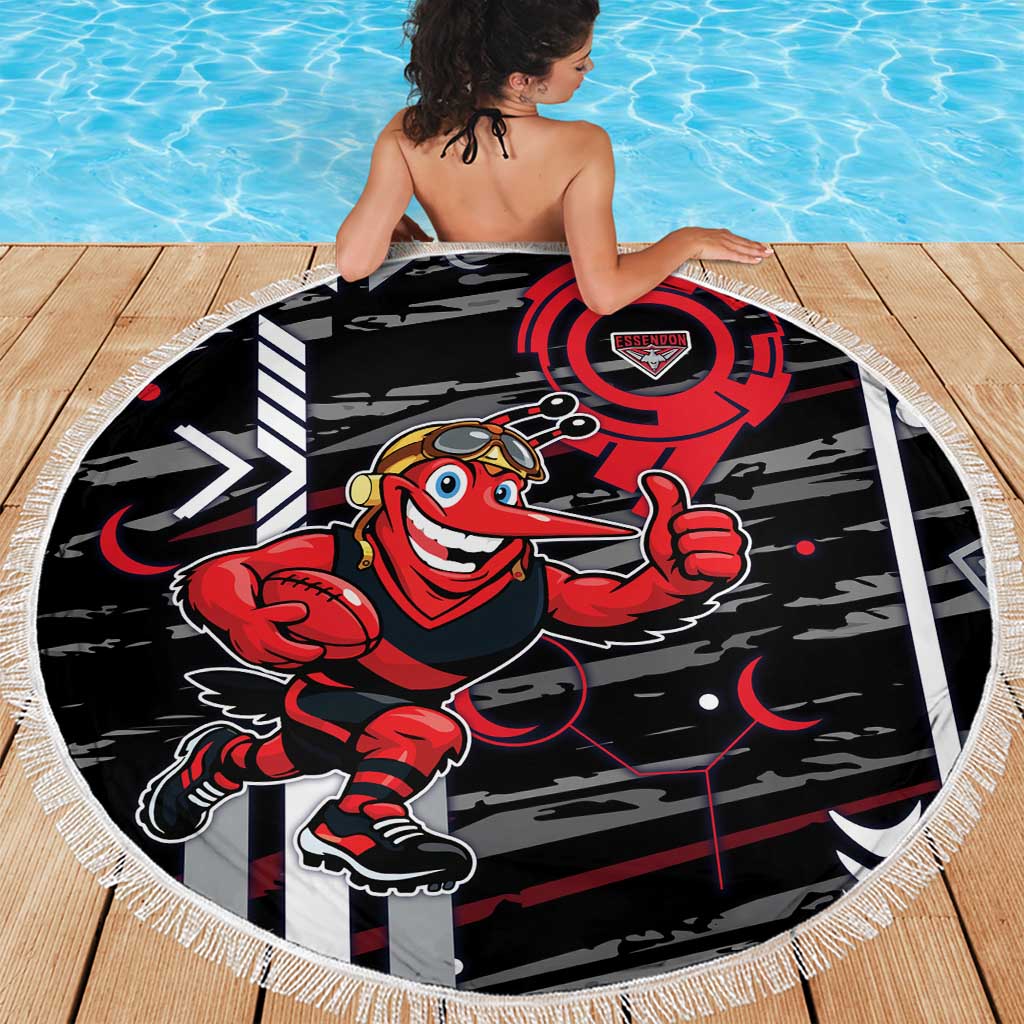 Essendon Football Club Beach Blanket Mascot Cartoon Football Illustration Style