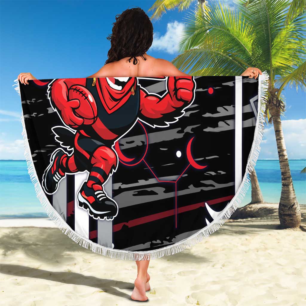 Essendon Football Club Beach Blanket Mascot Cartoon Football Illustration Style