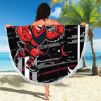 Essendon Football Club Beach Blanket Mascot Cartoon Football Illustration Style