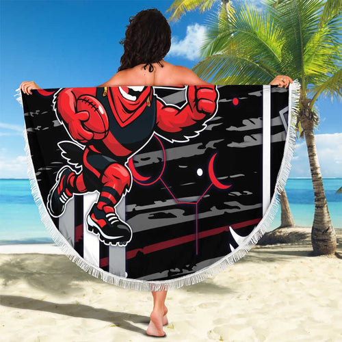 Essendon Football Club Beach Blanket Mascot Cartoon Football Illustration Style