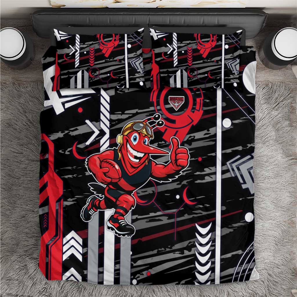 Essendon Football Club Bedding Set Mascot Cartoon Football Illustration Style