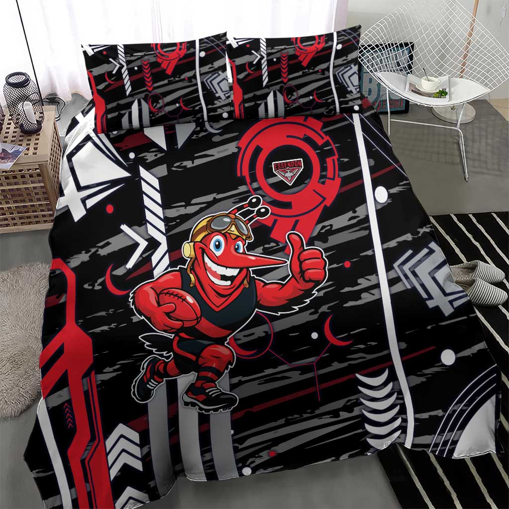 Essendon Football Club Bedding Set Mascot Cartoon Football Illustration Style