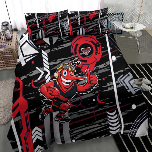 Essendon Football Club Bedding Set Mascot Cartoon Football Illustration Style