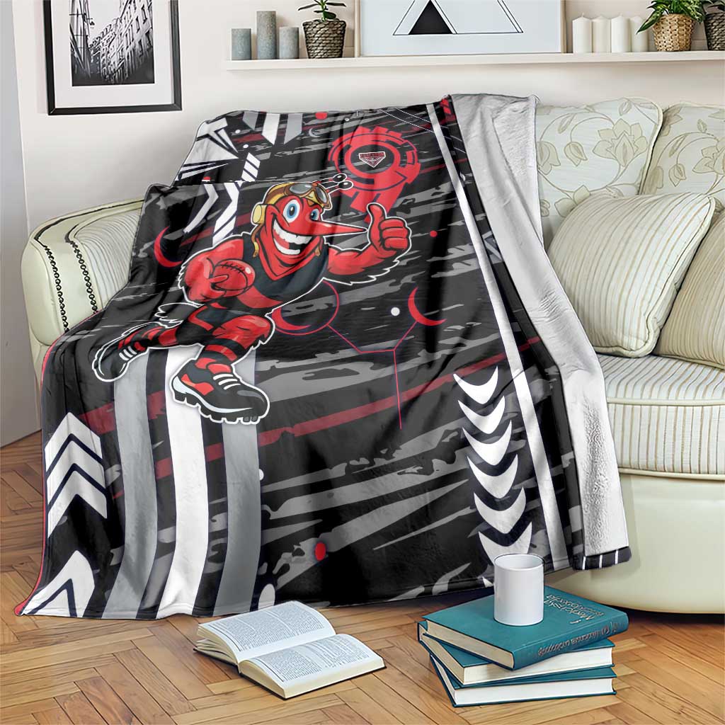 Essendon Football Club Blanket Mascot Cartoon Football Illustration Style