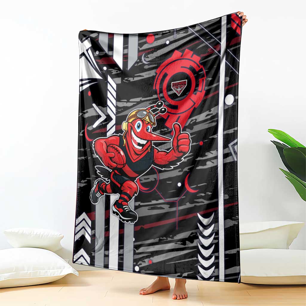 Essendon Football Club Blanket Mascot Cartoon Football Illustration Style