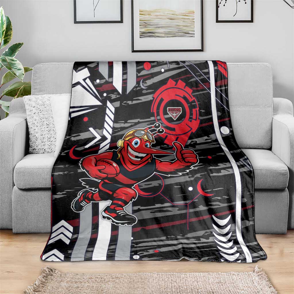 Essendon Football Club Blanket Mascot Cartoon Football Illustration Style