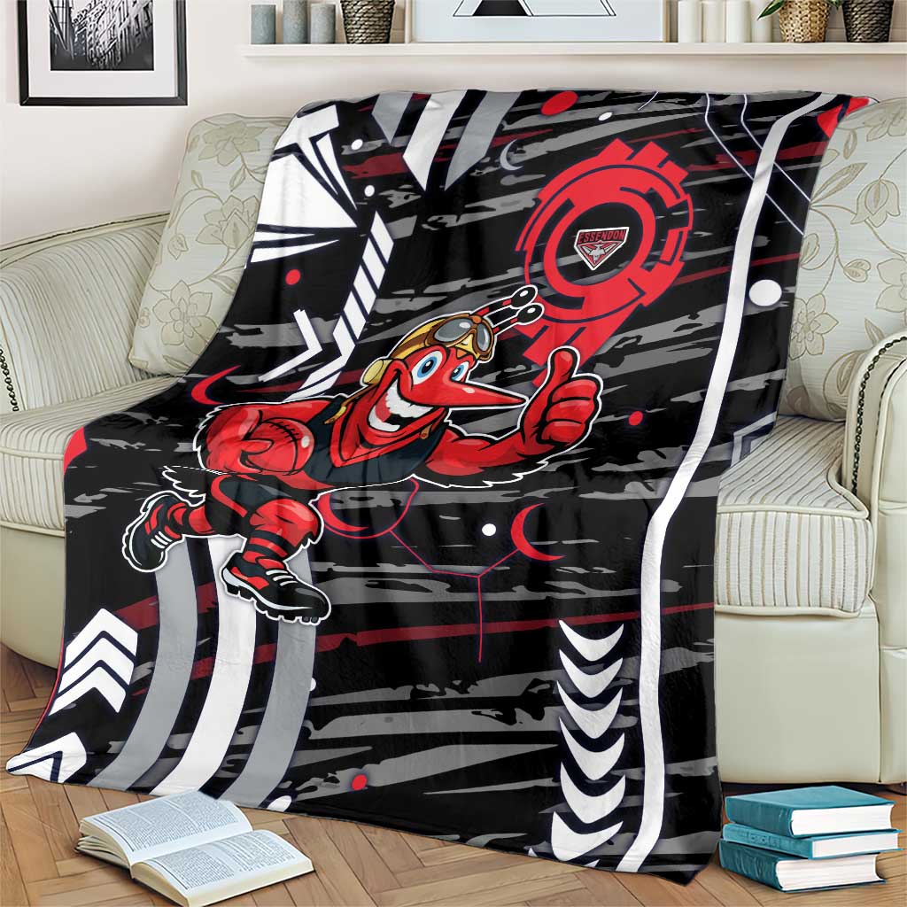 Essendon Football Club Blanket Mascot Cartoon Football Illustration Style