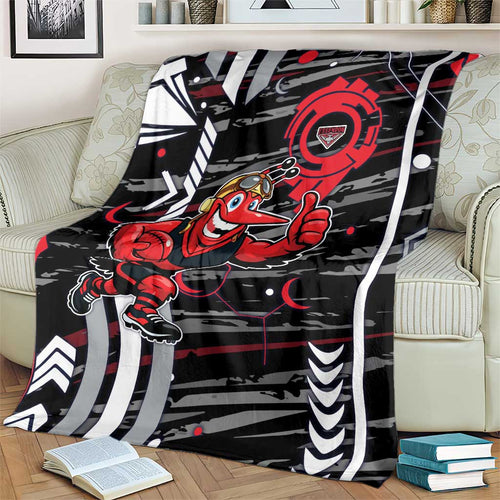 Essendon Football Club Blanket Mascot Cartoon Football Illustration Style