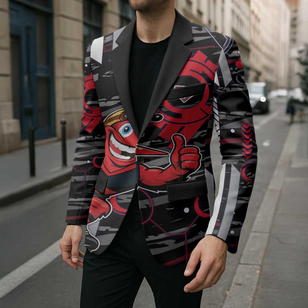 Essendon Football Club Blazer Mascot Cartoon Football Illustration Style