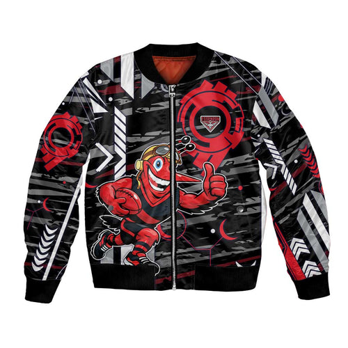 Essendon Football Club Bomber Jacket Mascot Cartoon Football Illustration Style