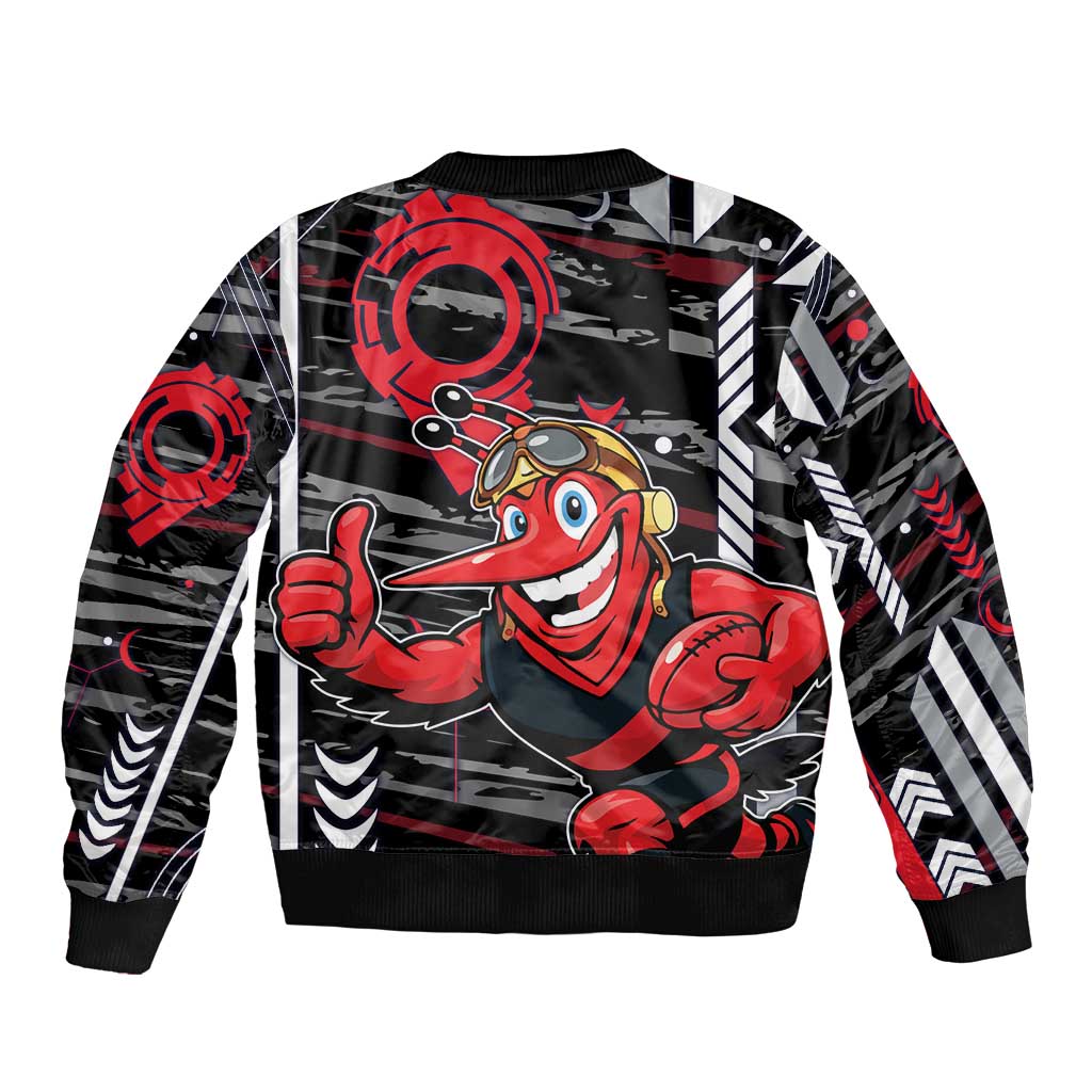 Essendon Football Club Bomber Jacket Mascot Cartoon Football Illustration Style