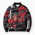 Essendon Football Club Bomber Puffer Jacket Mascot Cartoon Football Illustration Style