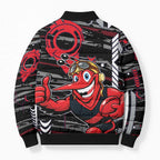Essendon Football Club Bomber Puffer Jacket Mascot Cartoon Football Illustration Style