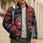 Essendon Football Club Bomber Puffer Jacket Mascot Cartoon Football Illustration Style