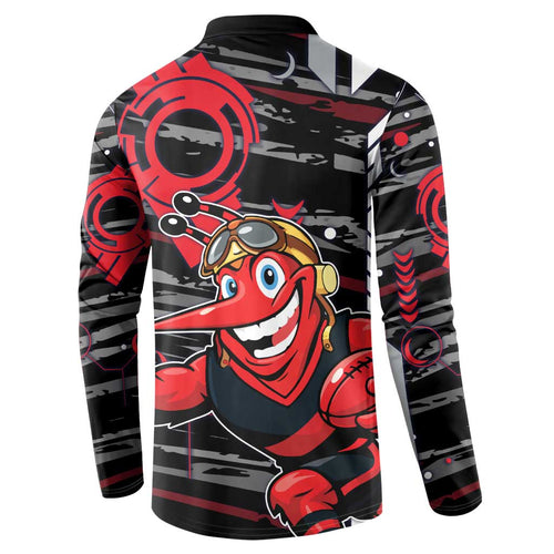 Essendon Football Club Button Sweatshirt Mascot Cartoon Football Illustration Style