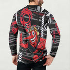 Essendon Football Club Button Sweatshirt Mascot Cartoon Football Illustration Style