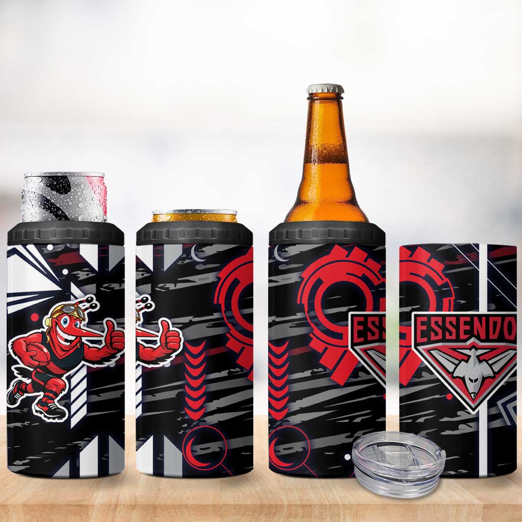 Essendon Football Club 4 in 1 Can Cooler Tumbler Mascot Cartoon Football Illustration Style