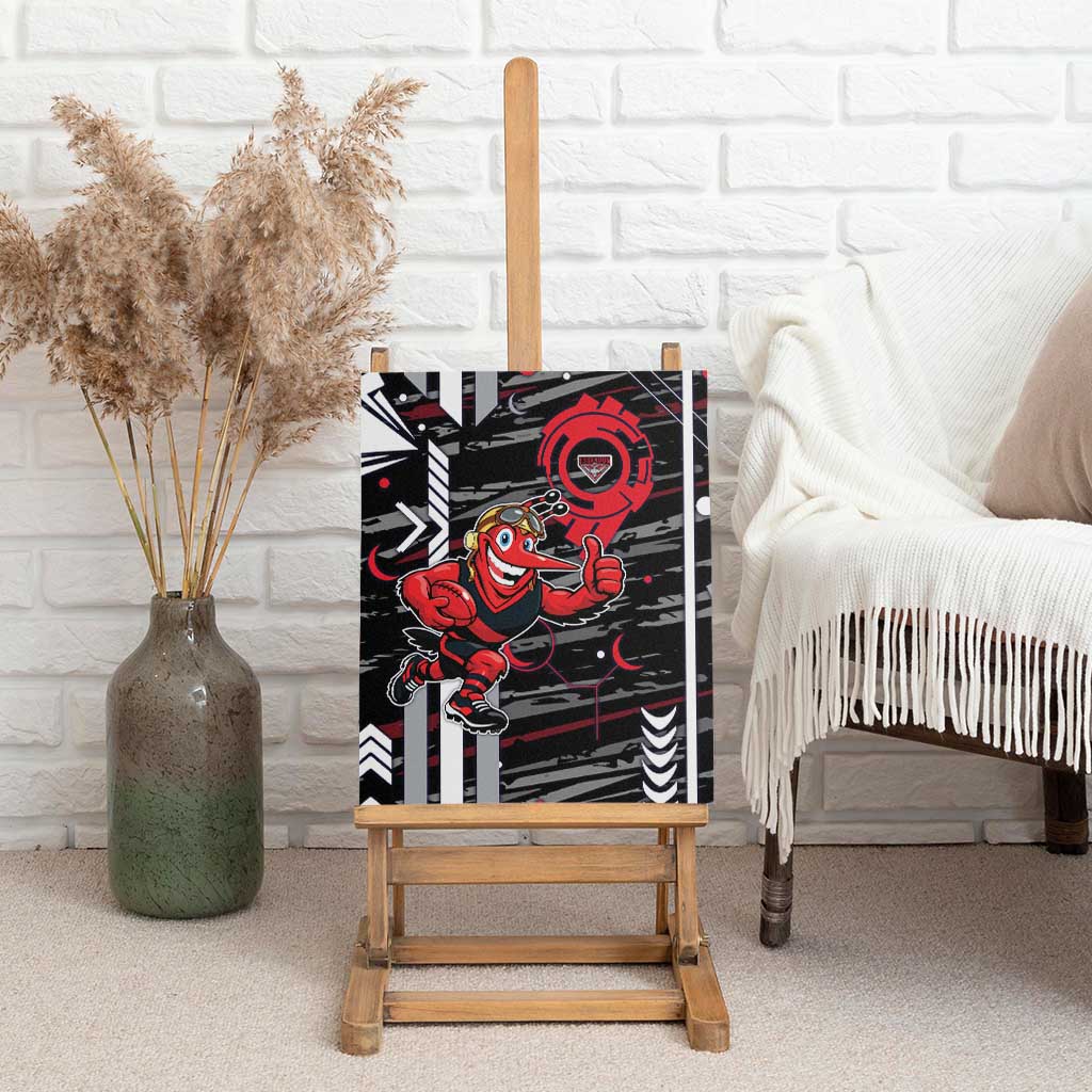 Essendon Football Club Canvas Wall Art Mascot Cartoon Football Illustration Style