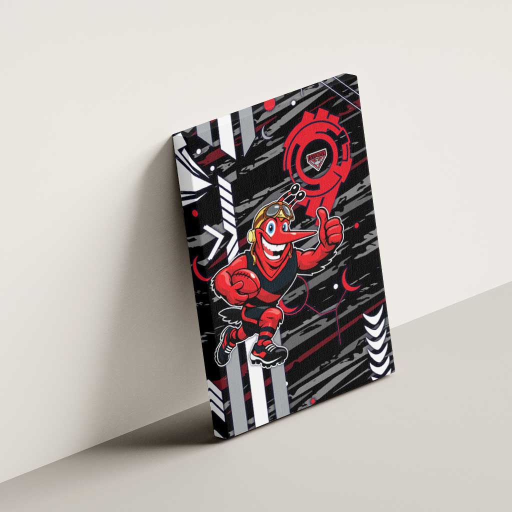 Essendon Football Club Canvas Wall Art Mascot Cartoon Football Illustration Style