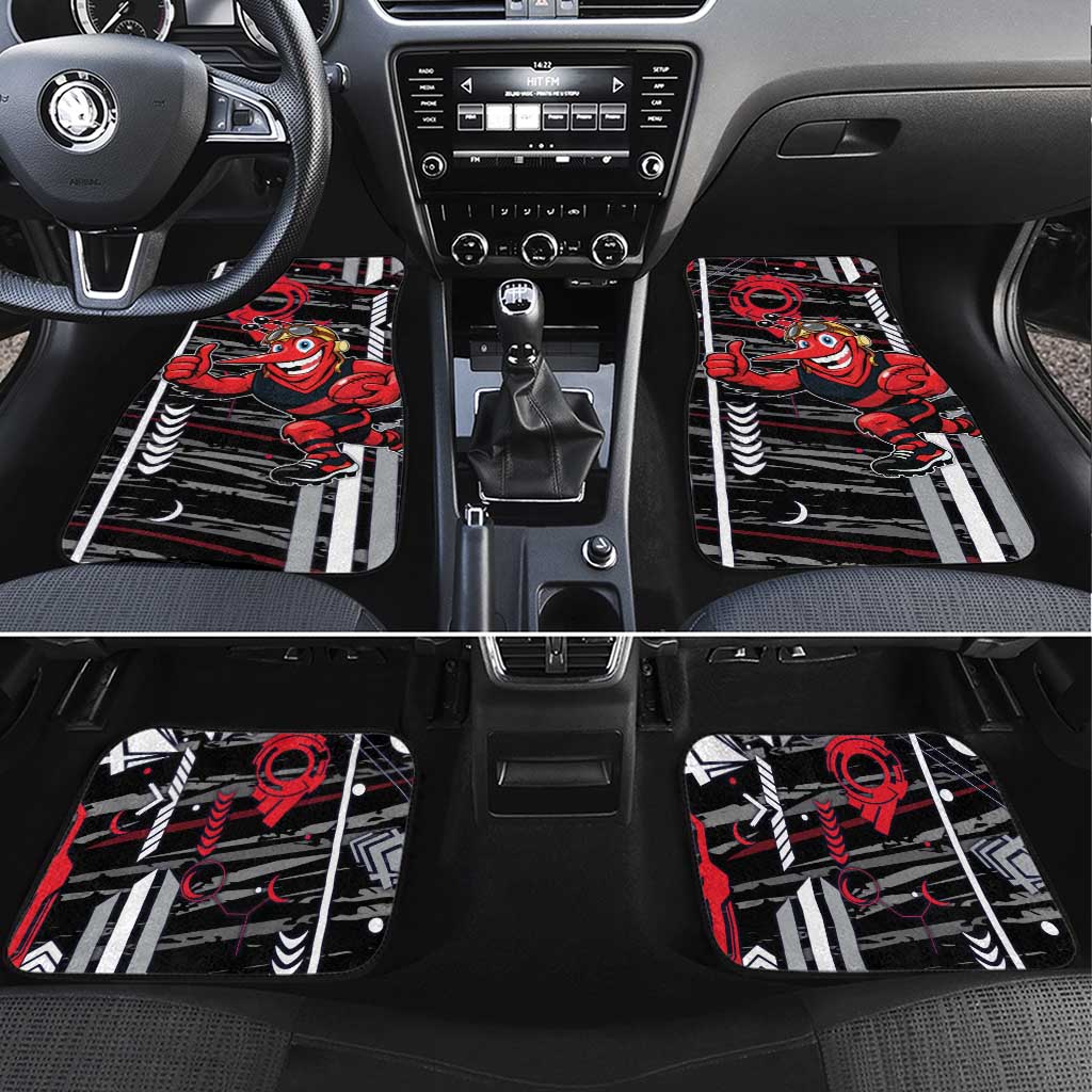 Essendon Football Club Car Mats Mascot Cartoon Football Illustration Style