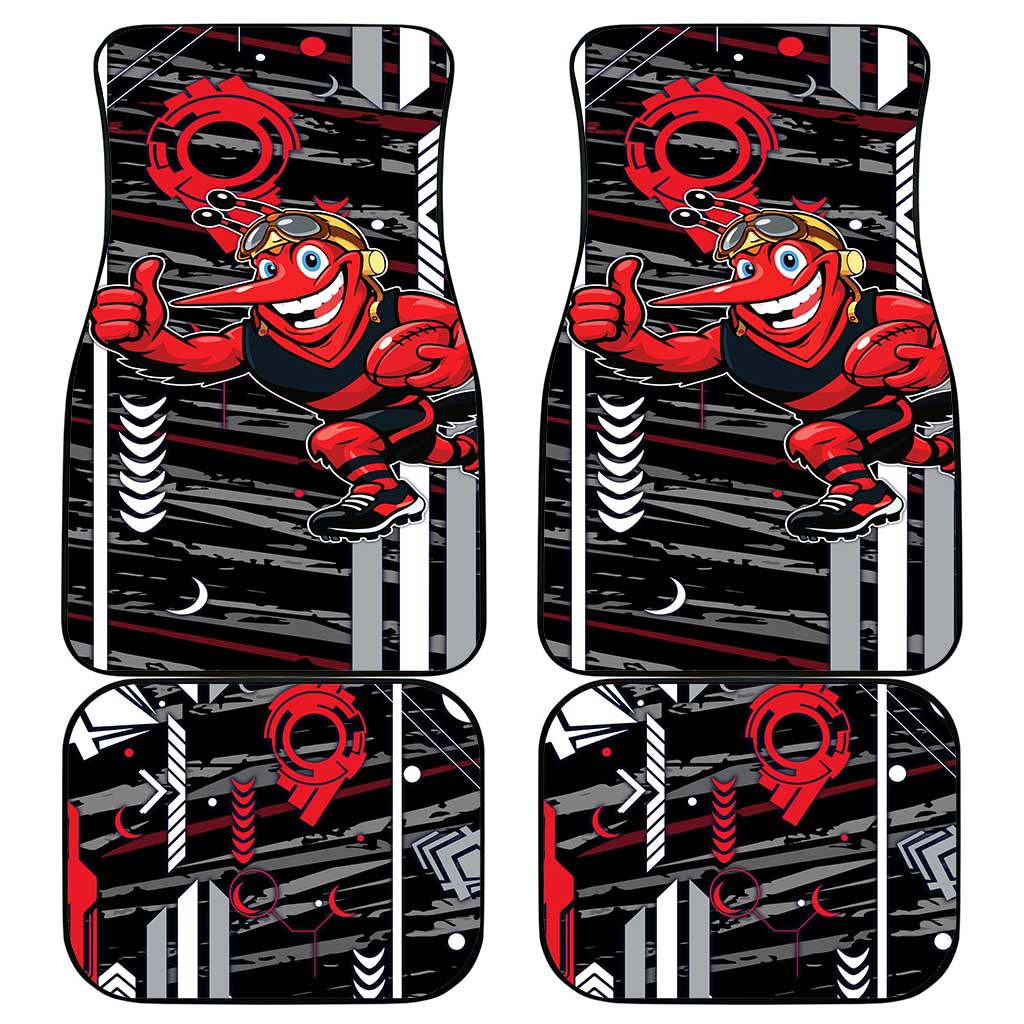 Essendon Football Club Car Mats Mascot Cartoon Football Illustration Style