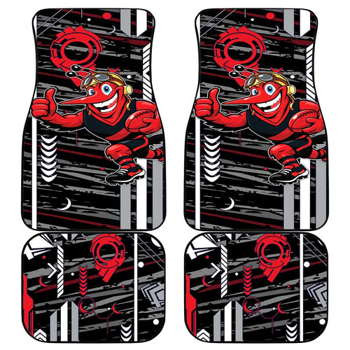 Essendon Football Club Car Mats Mascot Cartoon Football Illustration Style