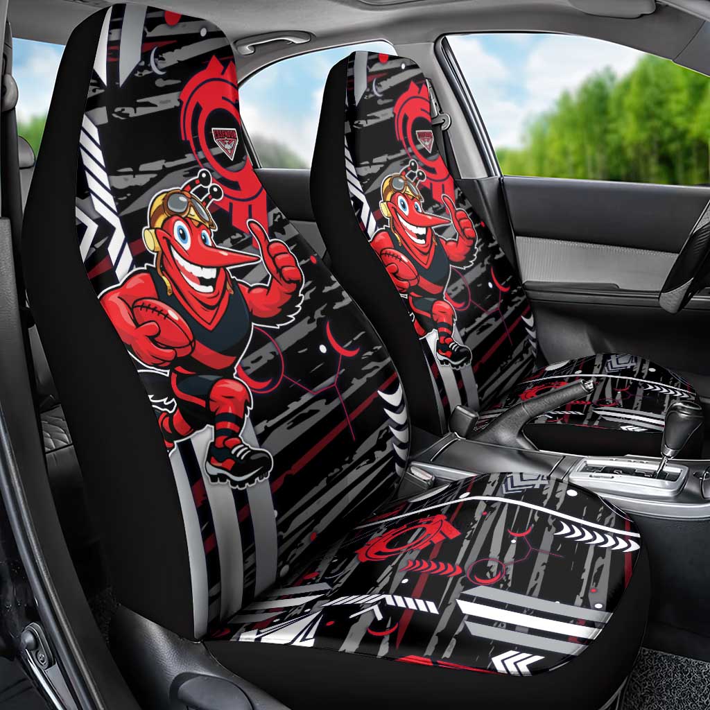 Essendon Football Club Car Seat Cover Mascot Cartoon Football Illustration Style