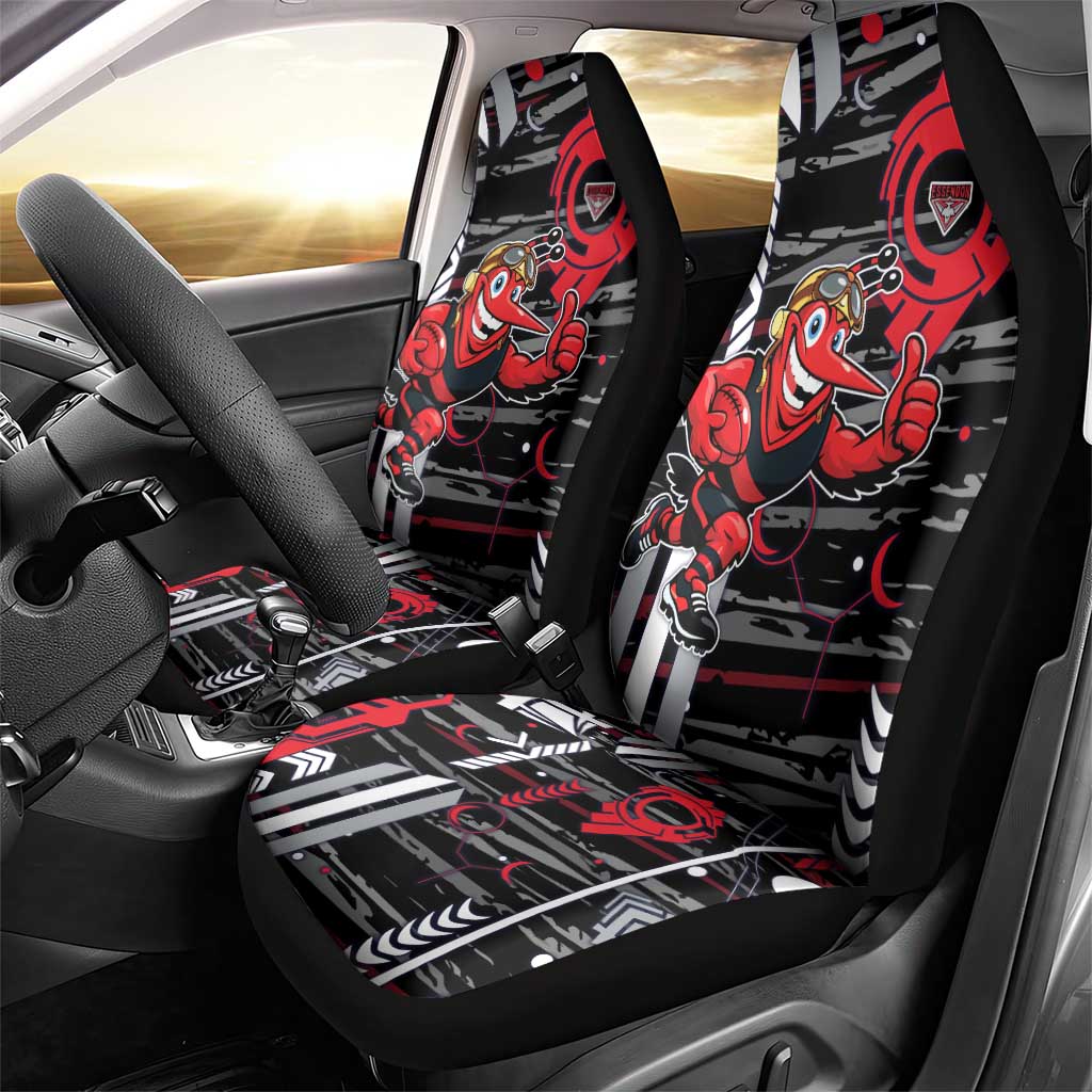 Essendon Football Club Car Seat Cover Mascot Cartoon Football Illustration Style
