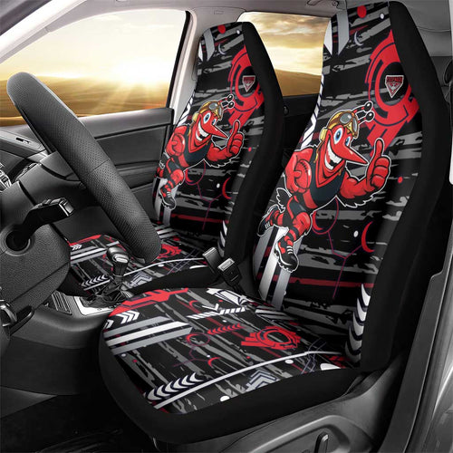 Essendon Football Club Car Seat Cover Mascot Cartoon Football Illustration Style