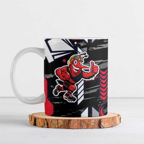 Essendon Football Club Ceramic Mug Mascot Cartoon Football Illustration Style