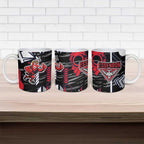 Essendon Football Club Ceramic Mug Mascot Cartoon Football Illustration Style