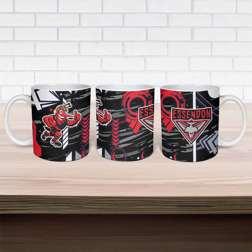 Essendon Football Club Ceramic Mug Mascot Cartoon Football Illustration Style