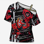 Essendon Football Club Cross Shoulder Shirt Mascot Cartoon Football Illustration Style