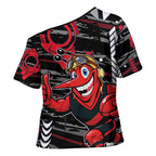 Essendon Football Club Cross Shoulder Shirt Mascot Cartoon Football Illustration Style