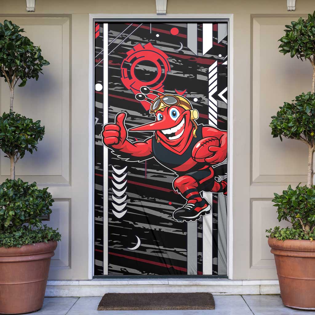 Essendon Football Club Door Cover Mascot Cartoon Football Illustration Style