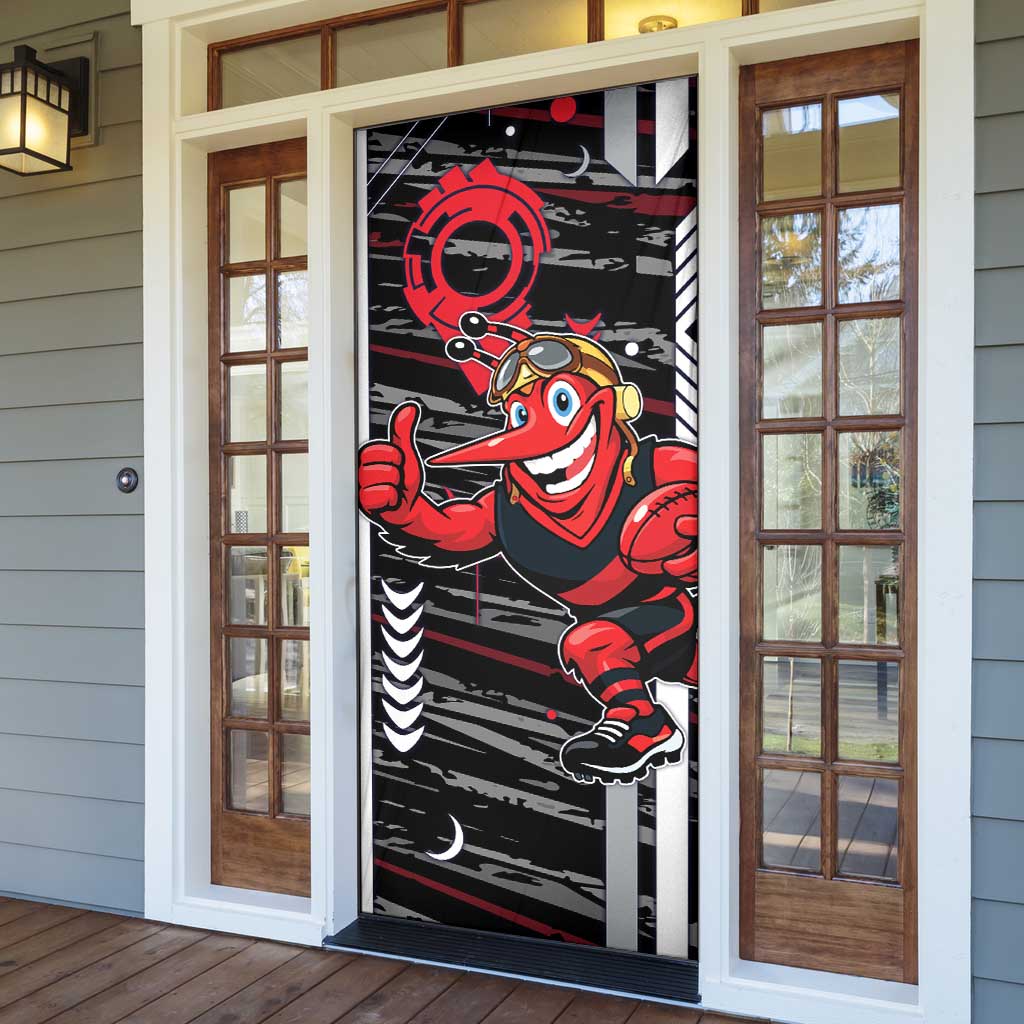 Essendon Football Club Door Cover Mascot Cartoon Football Illustration Style