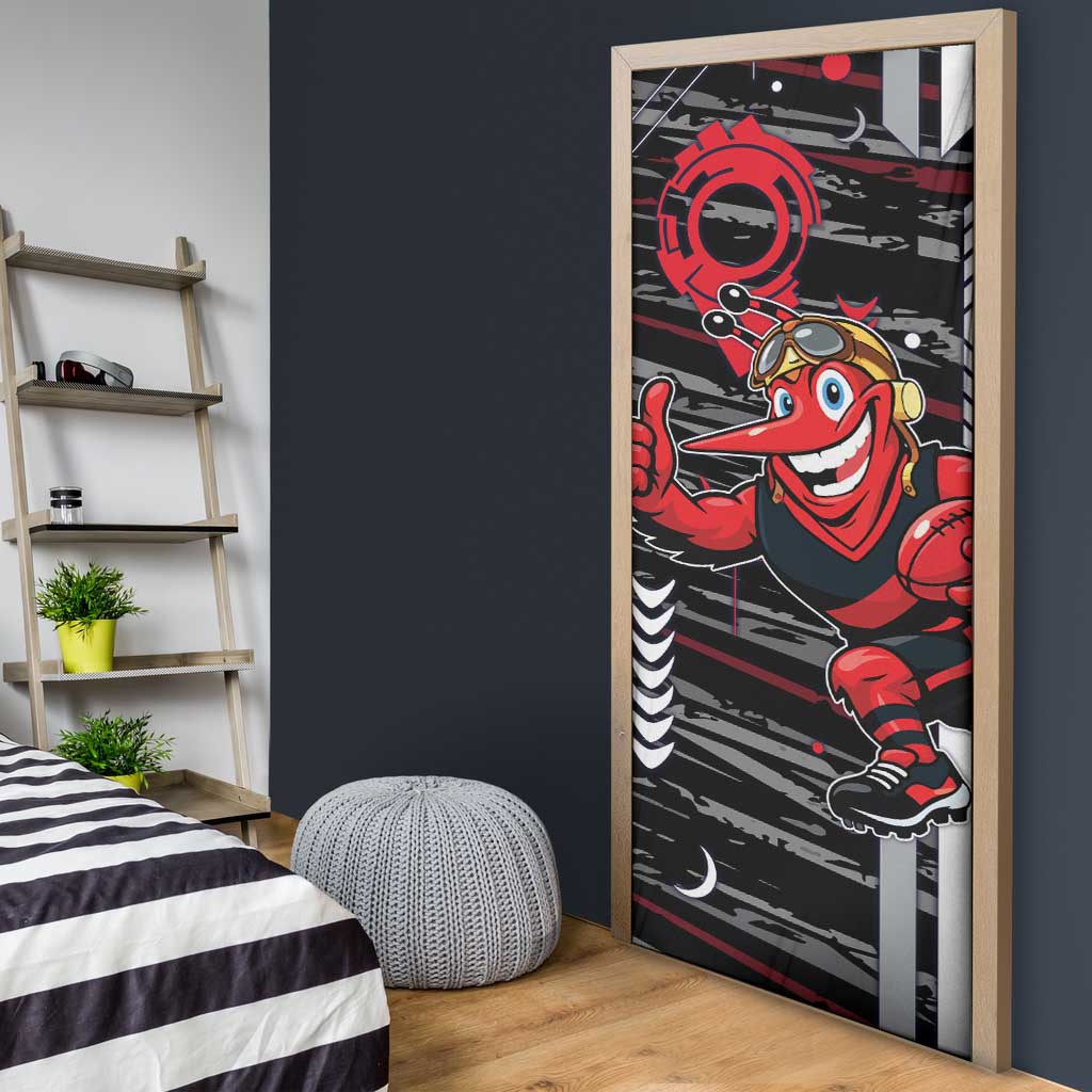 Essendon Football Club Door Cover Mascot Cartoon Football Illustration Style