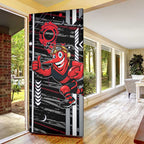 Essendon Football Club Door Cover Mascot Cartoon Football Illustration Style