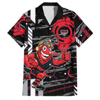 Essendon Football Club Family Matching Mermaid Dress and Hawaiian Shirt Mascot Cartoon Football Illustration Style