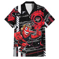 Essendon Football Club Family Matching Summer Maxi Dress and Hawaiian Shirt Mascot Cartoon Football Illustration Style