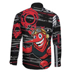 Essendon Football Club Family Matching Tank Maxi Dress and Hawaiian Shirt Mascot Cartoon Football Illustration Style