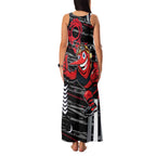 Essendon Football Club Family Matching Tank Maxi Dress and Hawaiian Shirt Mascot Cartoon Football Illustration Style