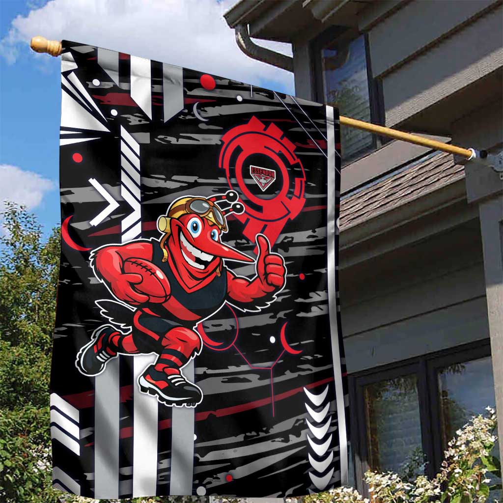 Essendon Football Club Garden Flag Mascot Cartoon Football Illustration Style