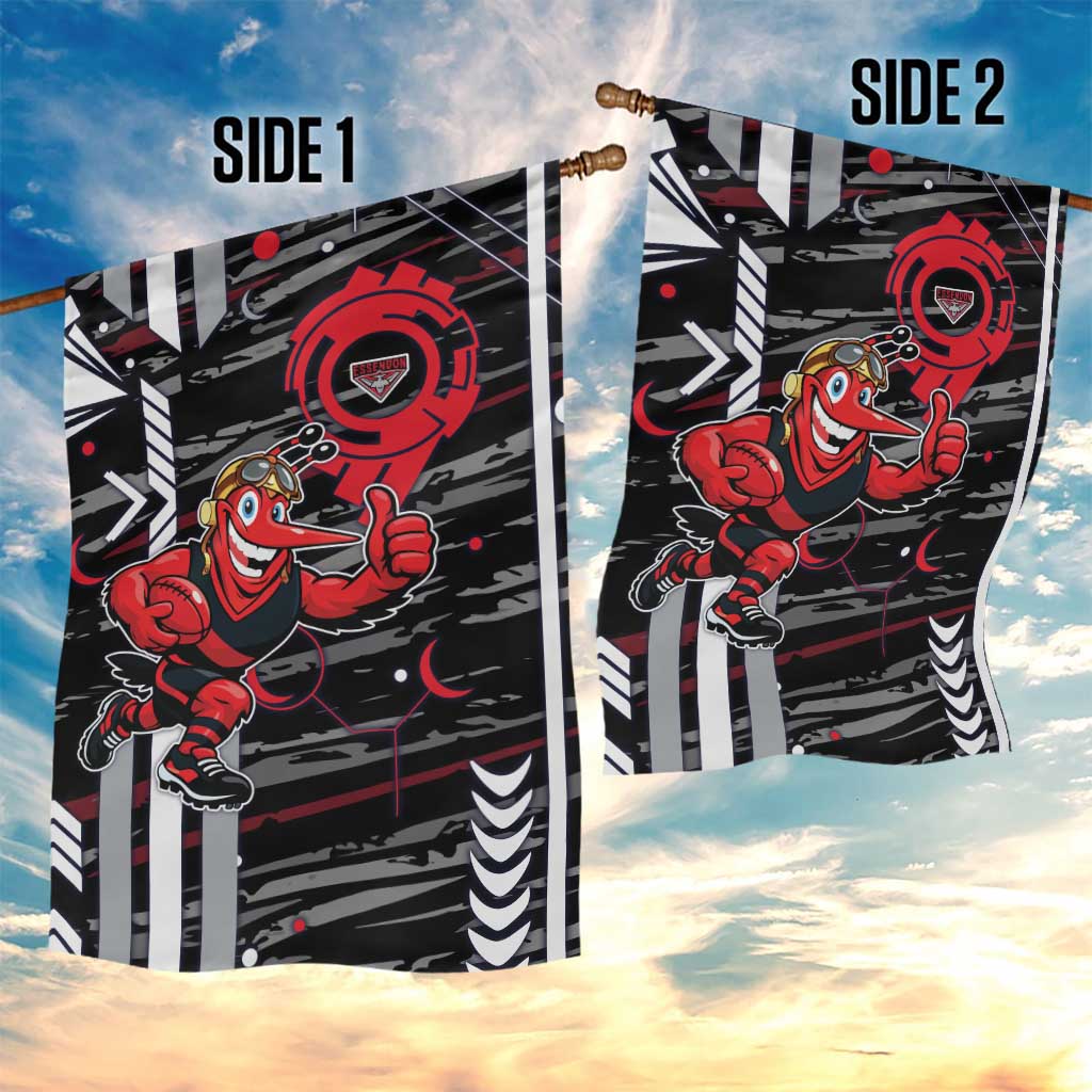 Essendon Football Club Garden Flag Mascot Cartoon Football Illustration Style