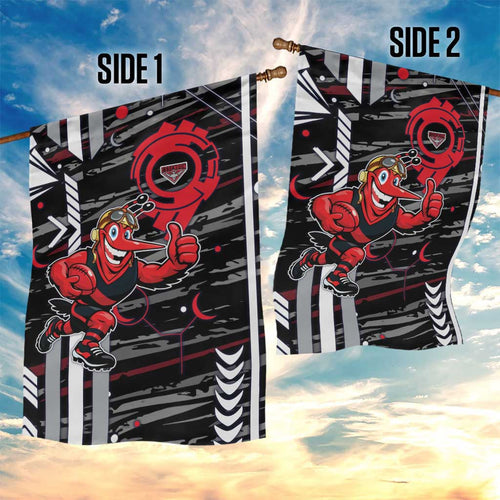 Essendon Football Club Garden Flag Mascot Cartoon Football Illustration Style