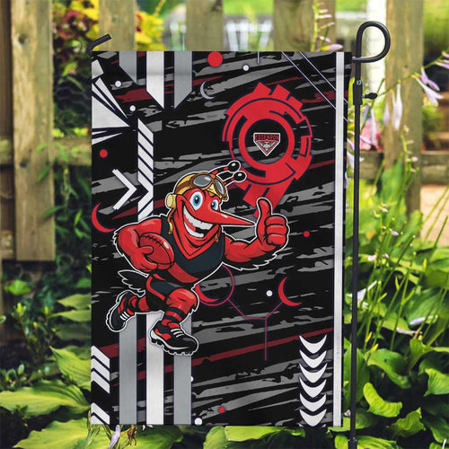 Essendon Football Club Garden Flag Mascot Cartoon Football Illustration Style