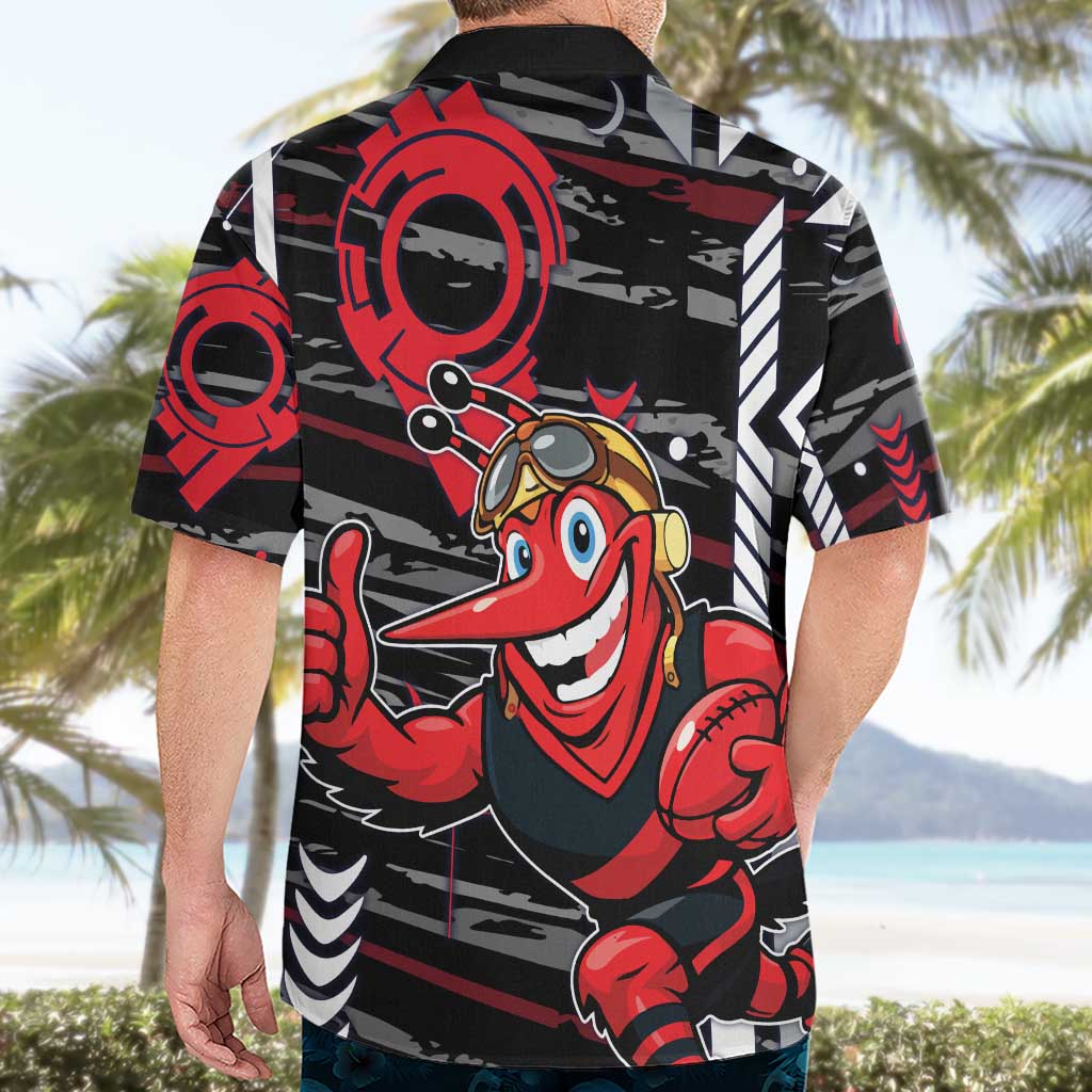 Essendon Football Club Hawaiian Shirt Mascot Cartoon Football Illustration Style