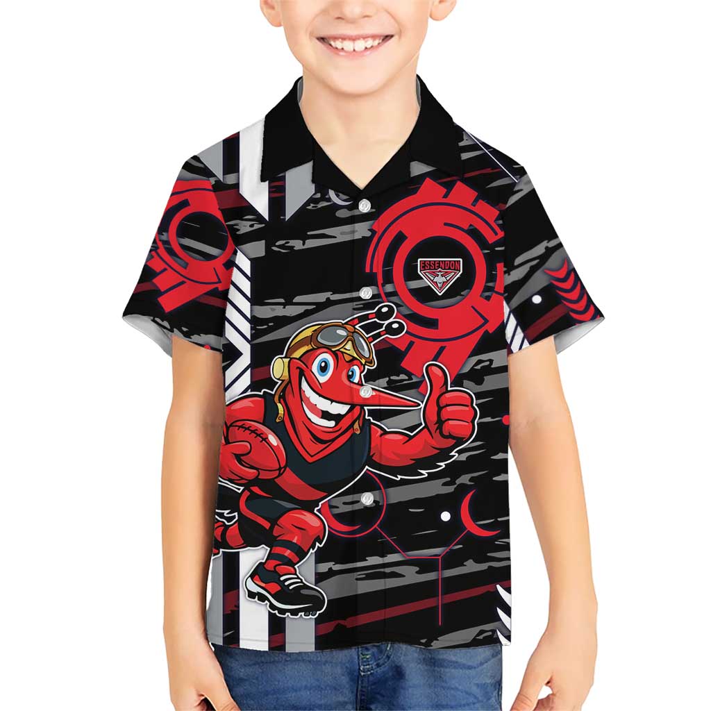 Essendon Football Club Hawaiian Shirt Mascot Cartoon Football Illustration Style