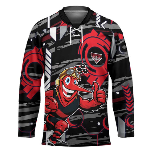 Essendon Football Club Hockey Jersey Mascot Cartoon Football Illustration Style